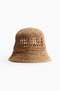H&M - Men Beige Straw Bucket Hat