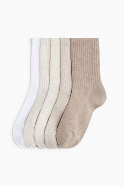 H&M - Women Beige 5-Pack Sports Socks
