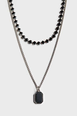 H&M - Men Black 2-Pack Necklaces