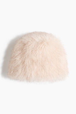H&M - Women Beige Fluffy Hat
