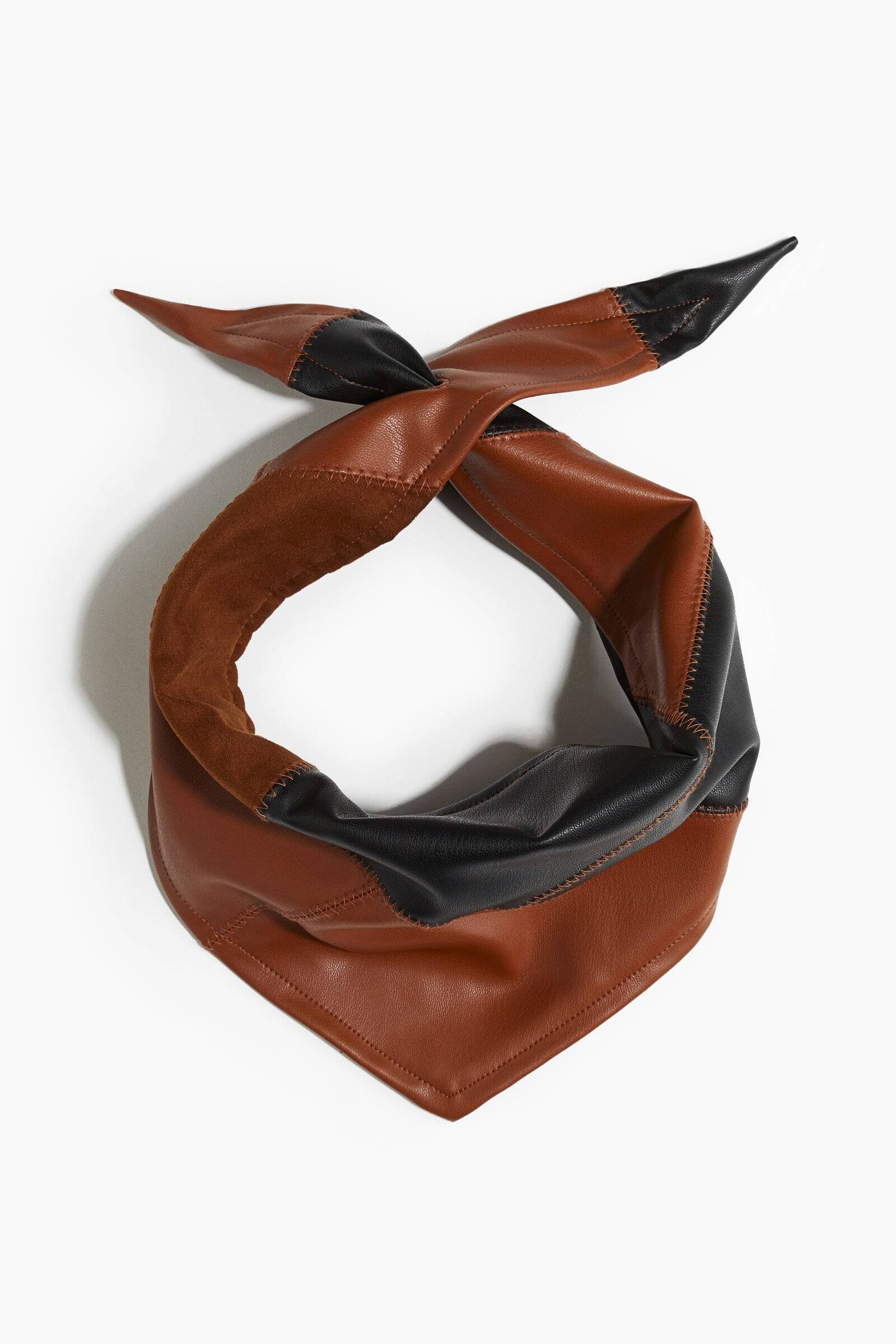 h&m Women Brown Coated Triangle Scarf-picture-12