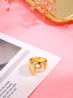 Mitali Jain - Gold Initial Ring-P