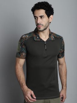 MountMiller - Men's Camouflage Half Sleeve OG Tactical Polo T-Shirt | Anti-Odor | Moisture-Wicking | UV Protective