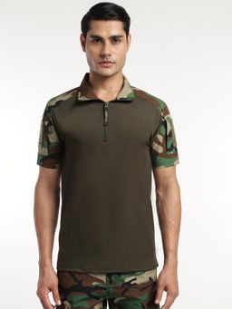 MountMiller - Men's Camouflage Half Sleeve OG Tactical Polo T-Shirt | Anti-Odor | Moisture-Wicking | UV Protective