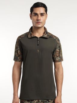 MountMiller - Men's Camouflage Half Sleeve OG Tactical Polo T-Shirt | Anti-Odor | Moisture-Wicking | UV Protective