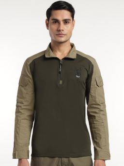 MountMiller - Men's Solid Full Sleeve Ripstop Tactical Polo T-Shirt | Anti-Odor | Moisture-Wicking | UV Protective