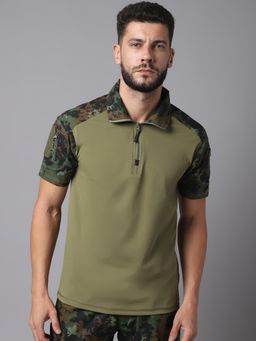 MountMiller - Men's Camouflage Half Sleeve OG Tactical Polo T-Shirt | Anti-Odor | Moisture-Wicking | UV Protective