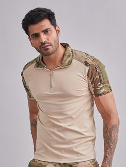 MountMiller - Men's Camouflage Half Sleeve OG Tactical Polo T-Shirt | Anti-Odor | Moisture-Wicking | UV Protective