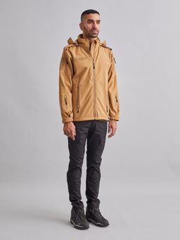 MountMiller - Men's Solid 12 Zipper SoftShell Ripstop Tactical Hooded Jacket | Multi-Pocket | Abrasion-Resistant