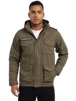 MountMiller - Men's Solid M65 Ripstop Field Hooded Tactical Jacket | Multi-Pocket | Abrasion-Resistant
