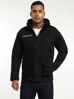 MountMiller - Men's Solid M65 Ripstop Field Hooded Tactical Jacket | Multi-Pocket | Abrasion-Resistant