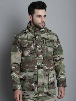 MountMiller - Men's Multicam 3Layer Tilted Pocket, windproof, water resistant, adjustable hood Cuffs Jacket
