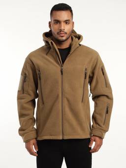 MountMiller - Men's Full Sleeve Hooded Neck Coyote 10 Zip Outpost Superbond Hoodie