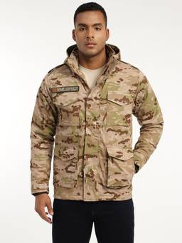 MountMiller - Men's Hooded Full-Sleeve Arid Multicam M65 Ripstop Water-Repellent Field Hoodie