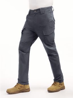 MountMiller - Grey Solid Regular Fit Cargo Pant