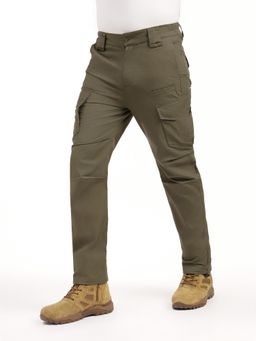 MountMiller - Olive Solid Regular Fit Cargo Pant
