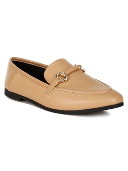 London Rag - Womens Horsebit Embellished Loafers Tan