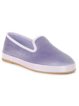 London Rag - Womens Velvet Round Toe Slip-On Loafers Lavender