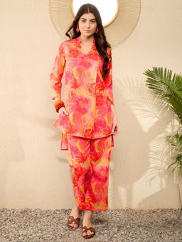 Vaamsi - Women Multi-Color Rayon Blend Floral Printed Co-Ord (Set of 2)