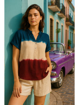 Maaesa - Women Tie & Dye Regular Fit Casual Top