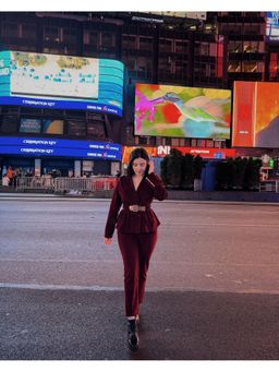 MISS MOSA BY AKANKSHA - Women Maroon Wool Solid Fitted Fit Co-Ord Set