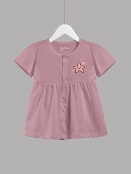 HELLCAT - Brown 100% Cotton Baby Frock Dress for Girls