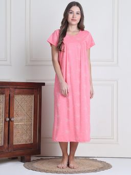 Secret Wish - Women Pink Printed Nighty