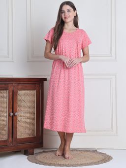 Secret Wish - Women Pink Printed Nighty
