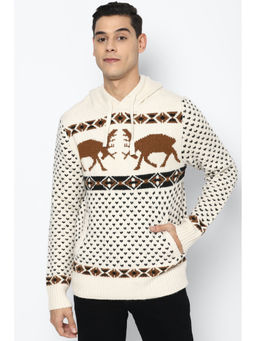 American Eagle - Cream Solid Sweaters, Hoodies & Sweatshirts