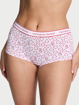 Victoria's Secret - White Logo Cotton Boyshort Panty