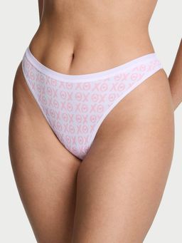 Victoria's Secret - White Stretch Cotton High-Leg Scoop Thong Panty (XL)