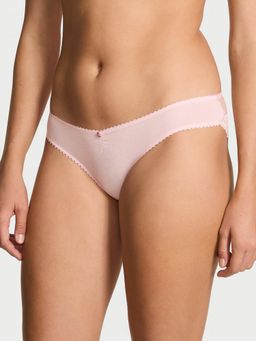 Victoria's Secret - Pink Stretch Cotton Heart Lace Bikini Panty (M)