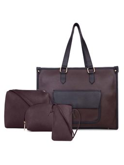 Legal Bribe - Wide Textured Burgundy Tote Bag Set