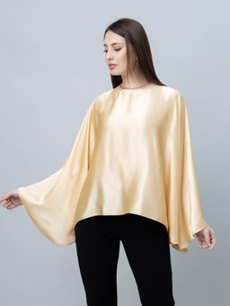 PURYS - Batwing Sleeves Satin Top