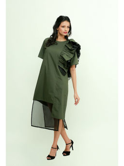 Echke - Green Cotton Bodycon Dress