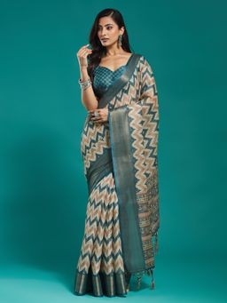 Kasee - Blue Woven Design Art Silk Saree with Unstitched Blouse
