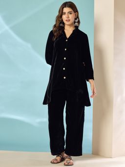 InWeave - Black Velvet Blazer Co-Ord Set