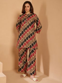 InWeave - Multi-Color Br Scales Button Kurta with Pant