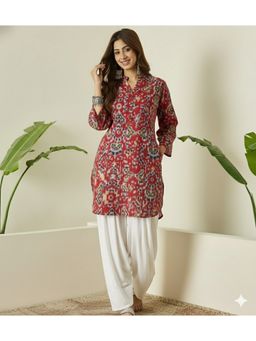 InWeave - Abstract Ikkat Kurta with White Salwar