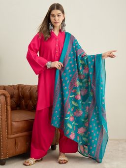 InWeave - Pink Kurta with Salwar and Dupatta