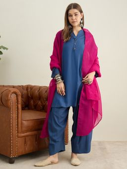 InWeave - Midnight Blue Kurta with Salwar and Dupatta