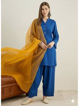 InWeave - Ink Blue Kurta with Salwar and Dupatta