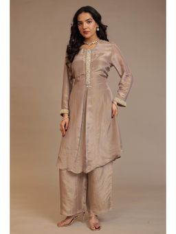 Zari Jaipur - Brown Zari Jaipur Embellished Kurta and Pant