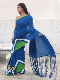 Save As - Albeli Blue Tassel Saree without Blouse