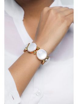 VOJ - Gold Plated with White Stone Studded Wraparound Bracelet