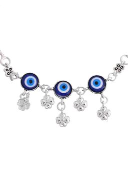 VOJ - Silver Plated Evil Eye Handcrafted Anklets