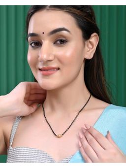 VOJ - Gold-Plated Ad-Studded And Beaded Mangalsutra