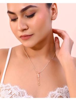 VOJ - Rose Gold Plated Ad Stone Studded Chain