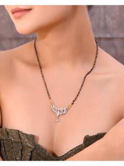 VOJ - Silver-Plated Ad Stone And Beaded Mangalsutra