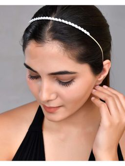 VOJ - Silver Plated Ad Studded Hairband